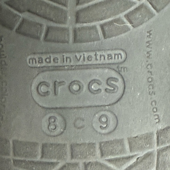 Crocs Classic Slide On Clogs Childs Sz 8 C 9 Unisex Navy With Jibbitz Attached - Picture 6 of 7